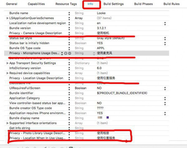 [置顶]        xcode8 iOS10上关于NSPhotoLibraryUsageDescription NSCameraUsageDescription 等问题