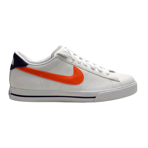 Photograph of a white classic Nike sneaker