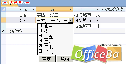 在Access2007中使用“多值”实现文字的sum